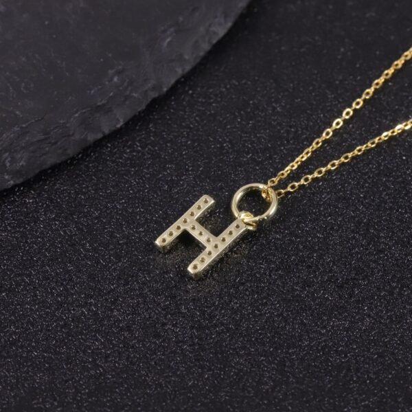 O1CN013hZpMq25TsZsZ8pAr_!!2217006067528-0-cib Niche Letter H Necklace Gold S925 Sterling Silver Moissanite Pendant 26 Letter Sweater Chain
