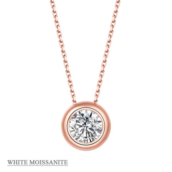 S925 Sterling Silver 1Ct Colored Moissanite Pendant Necklace