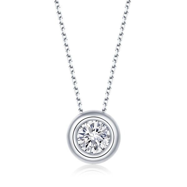S925 Sterling Silver 1Ct Colored Moissanite Pendant Necklace