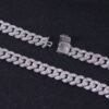 S925 Silver Cuban Chain 8mm Moissanite Necklace