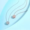 S925 Sterling Silver 1Ct Colored Moissanite Pendant Necklace