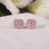 S925 Sterling Silver Pink Zircon Earrings