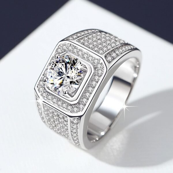 S925 Sterling Silver 2CT Moissanite Ring