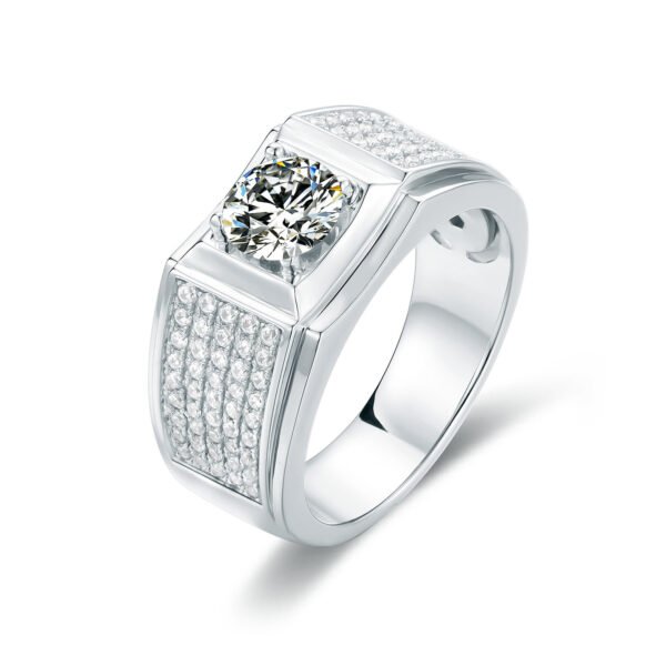 S925 Sterling Silver Moissanite D Color 1Ct Wedding Ring With Gra Certificate