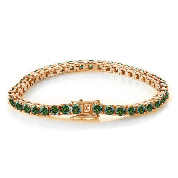 O1CN01bIbRmi1YzaYRs1sFQ_!!2214861813130-0-cib Sgarit Fine Jewelry S925 Sterling Silver 4Mm Blue Green Moissanite Tennis Chain Bracelet