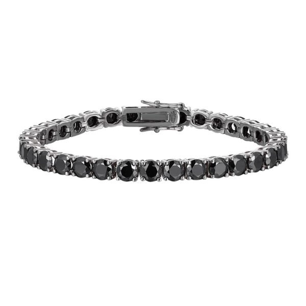 Sgarit Fine Jewelry S925 Sterling Silver Black Moissanite Men Bracelet With Certificate