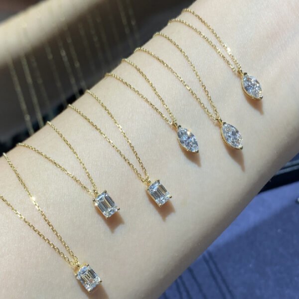 O1CN01d91kI91COZ7bjl6pO_!!2209987120071-0-cib Sgarit 18K Gold Emerald Cut 0.5ct Lab Diamond Chain Pendant Jewelry