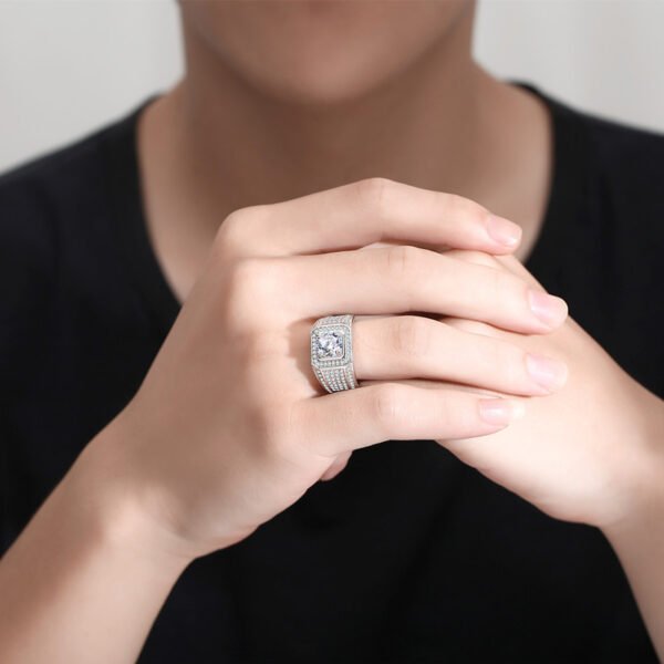 S925 Sterling Silver 2CT Moissanite Ring