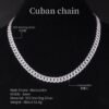 S925 Silver Cuban Chain 8mm Moissanite Necklace