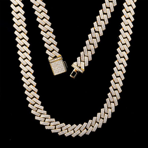 O1CN01gzPuDS1aICCM5ZvGw_!!1925443306-0-cib Sgarit Fine Jewelry 12Mm Silver Plated 18K Gold Moissiante Cuban Chain Necklace