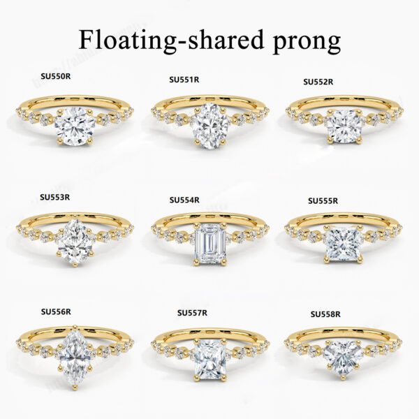 9/10/14/18K Gold Ring 1CT Moissanite Ring Fashion Wedding Ring