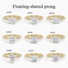 9/10/14/18K Gold Ring 1CT Moissanite Ring Fashion Wedding Ring