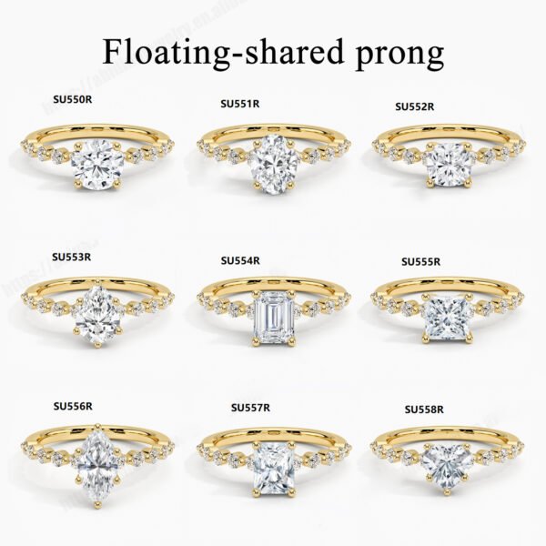 9/10/14/18K Gold Ring 1CT Moissanite Ring Fashion Wedding Ring
