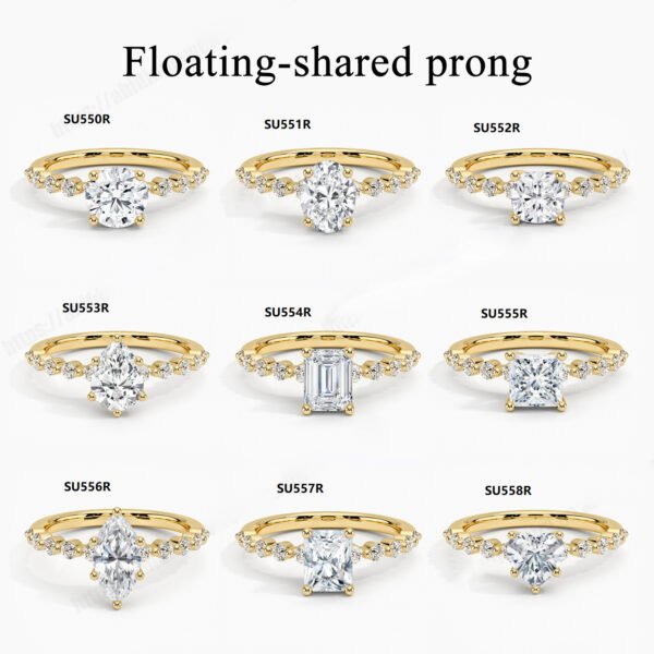9/10/14/18K Gold Ring 1CT Moissanite Ring Fashion Wedding Ring