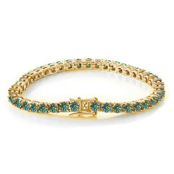 O1CN01jRDQHR1YzaYT3RzeM_!!2214861813130-0-cib Sgarit Fine Jewelry S925 Sterling Silver 4Mm Blue Green Moissanite Tennis Chain Bracelet