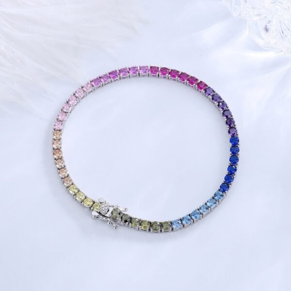 Sgarit Fine Jewelry S925 Silver Color Zircon Hipster Bracelet Tennis Chain