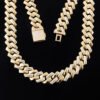O1CN01kDSrQ91aICAipWwos_!!1925443306-0-cib Sgarit Fine Jewelry 12Mm Silver Plated 18K Gold Moissiante Cuban Chain Necklace