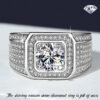S925 Sterling Silver 2CT Moissanite Ring
