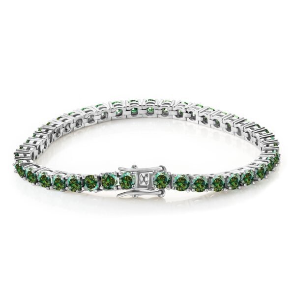 O1CN01qoIdCv1YzaYThLIL6_!!2214861813130-0-cib Sgarit Fine Jewelry S925 Sterling Silver 4Mm Blue Green Moissanite Tennis Chain Bracelet