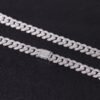 S925 Silver Cuban Chain 8mm Moissanite Necklace