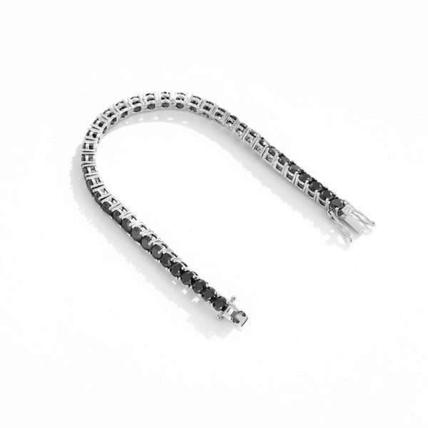 Sgarit Fine Jewelry S925 Sterling Silver Black Moissanite Men Bracelet With Certificate