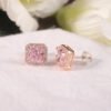 S925 Sterling Silver Pink Zircon Earrings