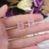 S925 Sterling Silver Pink Zircon Earrings