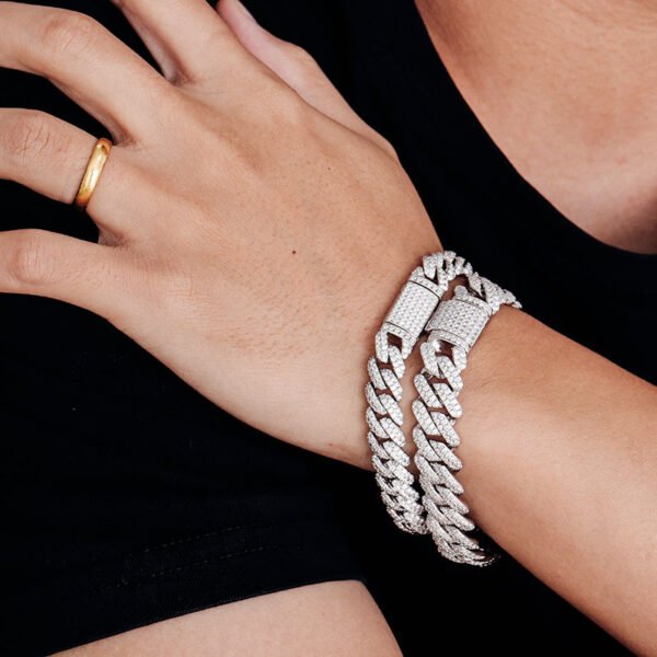 O1CN01wPYBY61aICCLDiBZu_!!1925443306-0-cib Sgarit Fine Jewelry 18K White Gold Hip Hop Moissanite 10Mm 15Mm Cuban Bracelet