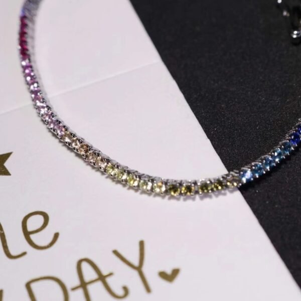 Sgarit Fine Jewelry S925 Silver Color Zircon Hipster Bracelet Tennis Chain