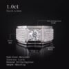 S925 Sterling Silver Moissanite D Color 1Ct Wedding Ring With Gra Certificate