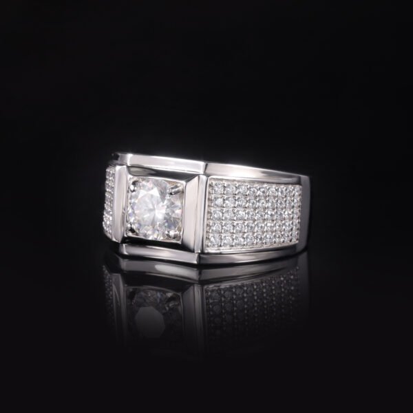 S925 Sterling Silver Moissanite D Color 1Ct Wedding Ring With Gra Certificate