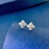 SGARIT Fine Jewelry Factory Real 18k White Gold 0.48CT  Jewellery Four Leaf Clover Natural Diamond Earrings