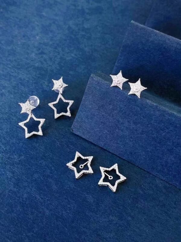 微信图片_202410171030121 SGARIT Fine Jewelry Factory Solid 18k White Gold 0.4CT Jewellery star Natural Diamond Earrings