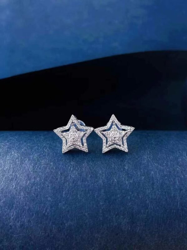 微信图片_202410171030123 SGARIT Fine Jewelry Factory Solid 18k White Gold 0.4CT Jewellery star Natural Diamond Earrings