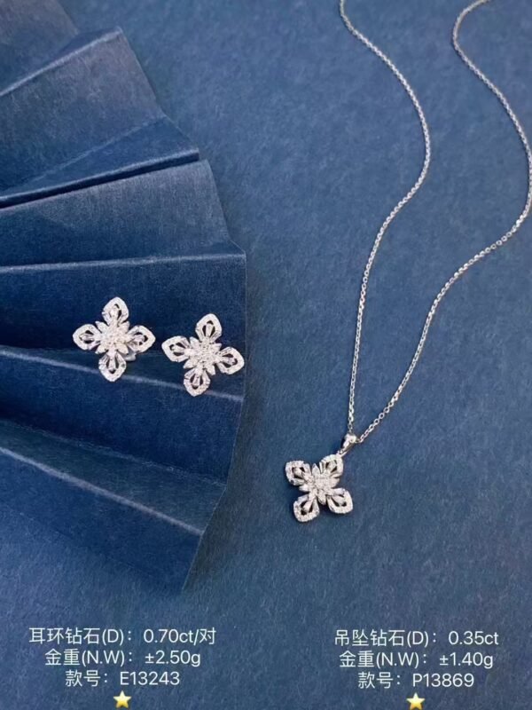 微信图片_20241017103501 SGARIT Fine Jewelry Manufacturer Solid 18k Gold 0.1CT Jewellery Natural Diamond Four Leaf Clover Jewelry Set