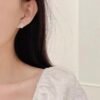 SGARIT Fine Jewelry Factory Real 18k Gold 0.48CT Jewellery   Natural Diamond Four Leaf Clover Earrings For Women