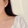 SGARIT Fine Jewelry Factory Real 18k Gold 0.48CT Jewellery   Natural Diamond Four Leaf Clover Earrings For Women