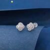SGARIT Fine Jewelry Factory Real 18k Gold 0.48CT Jewellery   Natural Diamond Four Leaf Clover Earrings For Women