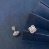 SGARIT Fine Jewelry Factory Real 18k Gold 0.48CT Jewellery   Natural Diamond Four Leaf Clover Earrings For Women
