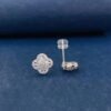 SGARIT Fine Jewelry Factory Real 18k Gold 0.48CT Jewellery   Natural Diamond Four Leaf Clover Earrings For Women