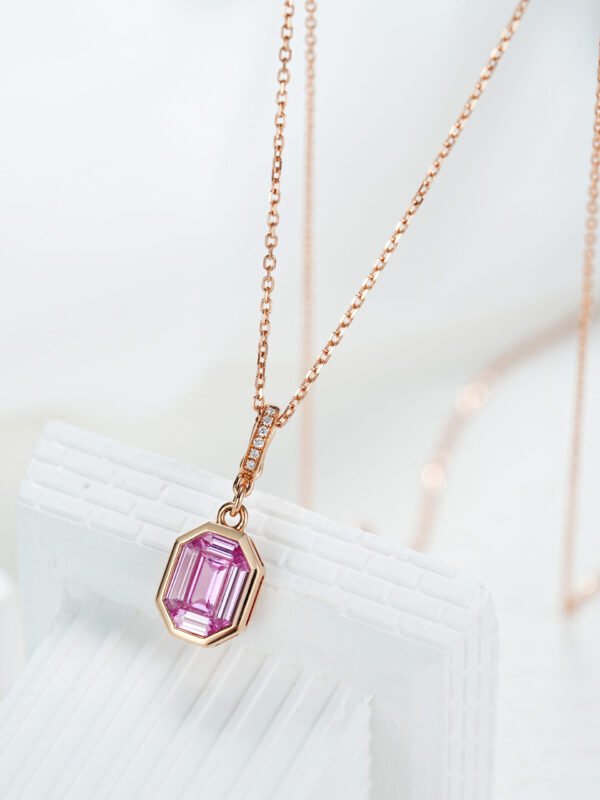 微信图片_20241018175322 SGARIT Fine Jewelry Manufacturer Real 18k White Gold 0.66CT Jewellery Pink Sapphire Natural Gemstone Pendant