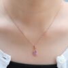 微信图片_20241018175323 SGARIT Fine Jewelry Manufacturer Real 18k White Gold 0.66CT Jewellery Pink Sapphire Natural Gemstone Pendant