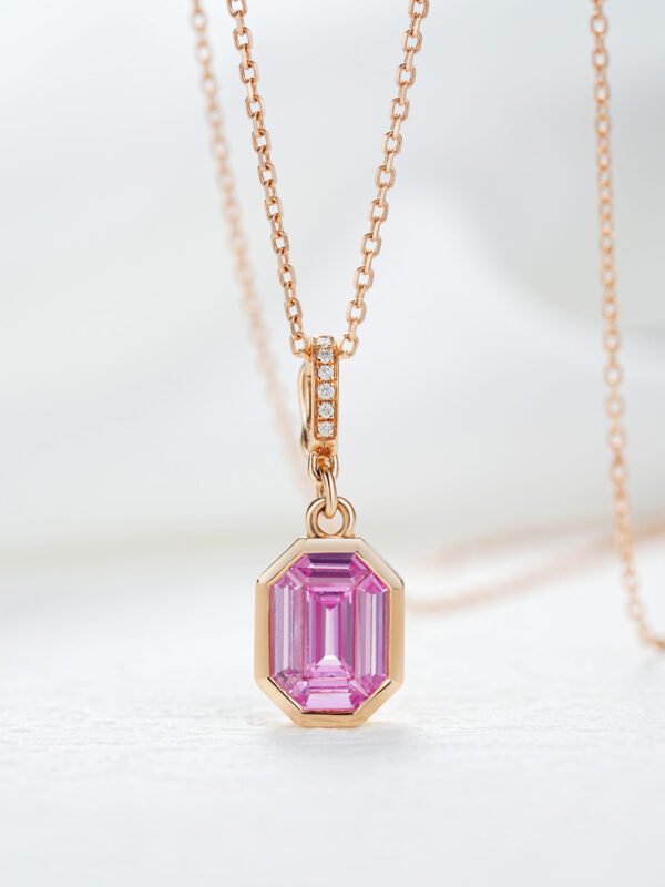 微信图片_202410181753231 SGARIT Fine Jewelry Manufacturer Real 18k White Gold 0.66CT Jewellery Pink Sapphire Natural Gemstone Pendant