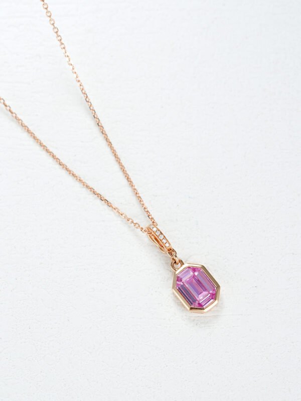 微信图片_20241018175324 SGARIT Fine Jewelry Manufacturer Real 18k White Gold 0.66CT Jewellery Pink Sapphire Natural Gemstone Pendant