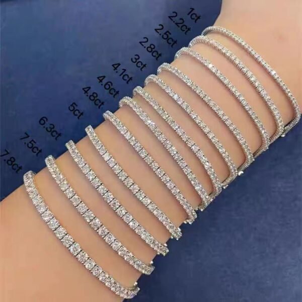 微信图片_20241030102141 Sgarit Fine Jewelry 18K White Gold Emerald Cut Full VVS2 0.03-1ct Lab Diamond Tennis Bracelet Jewellery