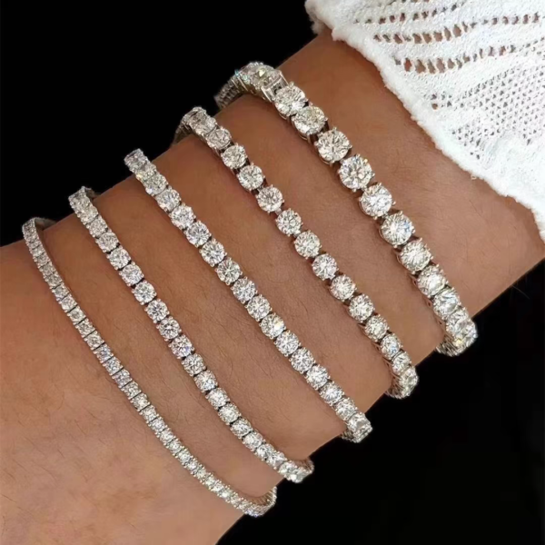 微信图片_202410301022001 Sgarit Fine Jewelry 18K White Gold Emerald Cut Full VVS2 0.03-1ct Lab Diamond Tennis Bracelet Jewellery