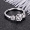 5排右 Sgarit Fine Jewelry Manufacturer 18K White Gold 2CT Moissanite Round Brilliant Cut White Lab Diamond Wedding Ring Jewelry