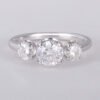 5排左 Sgarit Fine Jewelry Manufacturer 18K White Gold 2CT Moissanite Round Brilliant Cut White Lab Diamond Wedding Ring Jewelry