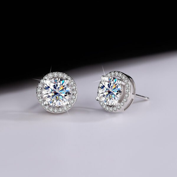 Sgarit Fashion Jewelry S925 Pure Sterling Silver Cushion Cut 1Ct 2Ct Temperament Simple Moissanite Earrings Jewellery
