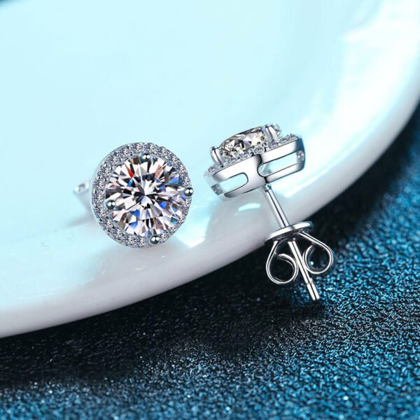 Sgarit Fashion Jewelry S925 Sterling Silver 1Ct 2Ct Moissanite Earrings Jewellery